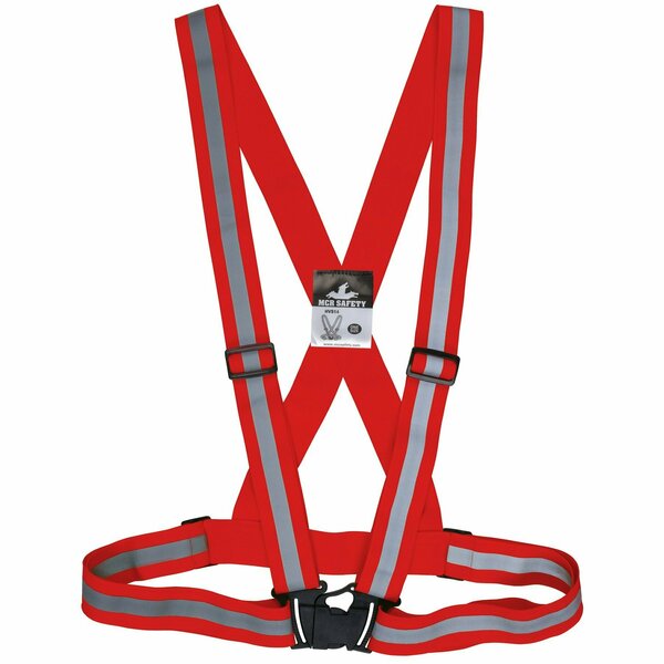 Mcr Safety Garments, Hi Vis Red Elastic Suspenders HVS14